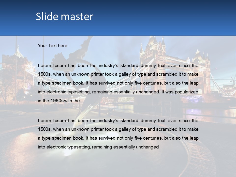 A Statue Of A Bird In Front Of A Bridge PowerPoint Template