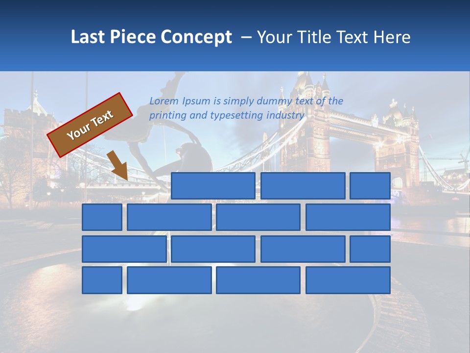 A Statue Of A Bird In Front Of A Bridge PowerPoint Template