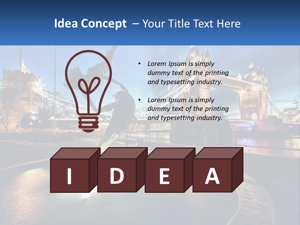 A Statue Of A Bird In Front Of A Bridge PowerPoint Template