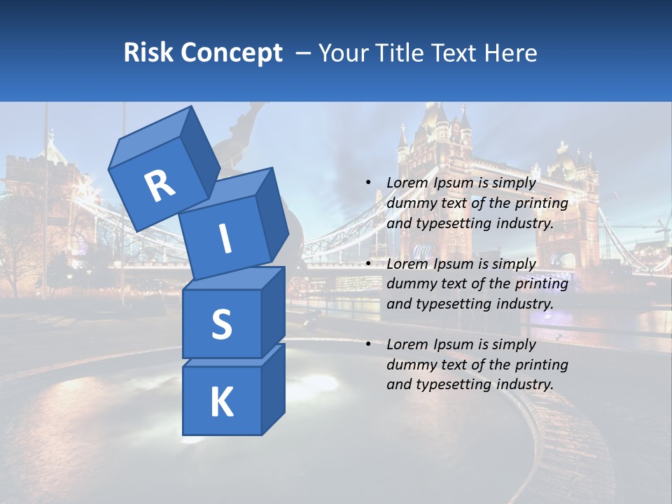 A Statue Of A Bird In Front Of A Bridge PowerPoint Template