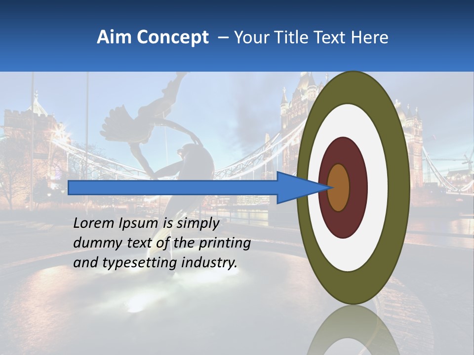 A Statue Of A Bird In Front Of A Bridge PowerPoint Template