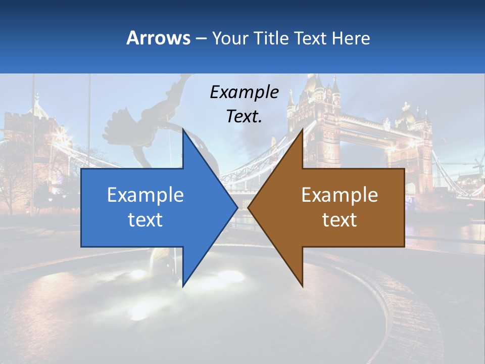 A Statue Of A Bird In Front Of A Bridge PowerPoint Template
