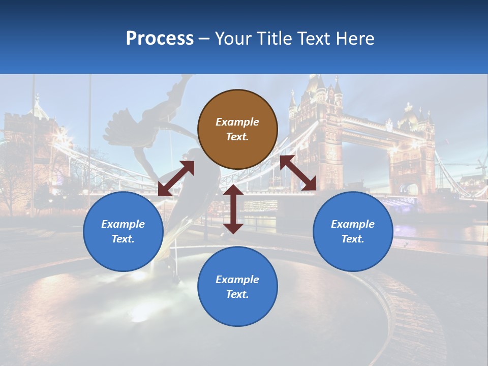 A Statue Of A Bird In Front Of A Bridge PowerPoint Template