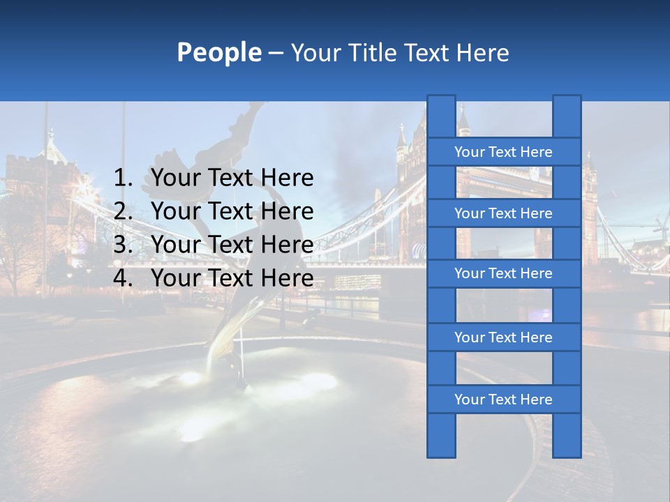 A Statue Of A Bird In Front Of A Bridge PowerPoint Template