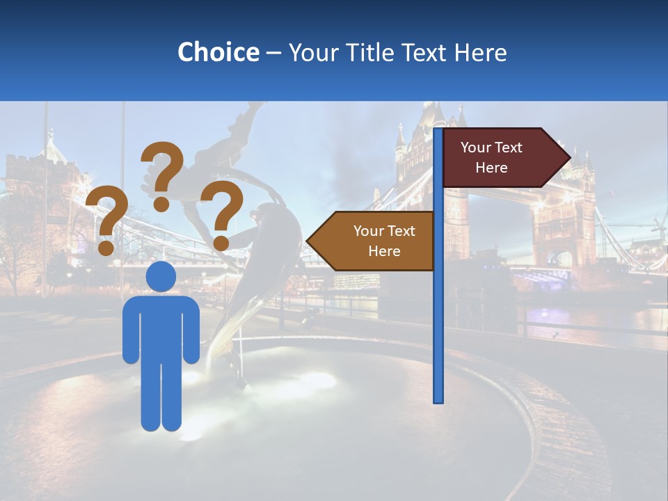 A Statue Of A Bird In Front Of A Bridge PowerPoint Template