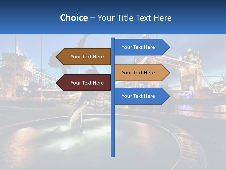 A Statue Of A Bird In Front Of A Bridge PowerPoint Template
