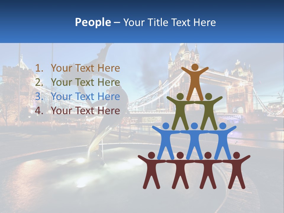 A Statue Of A Bird In Front Of A Bridge PowerPoint Template