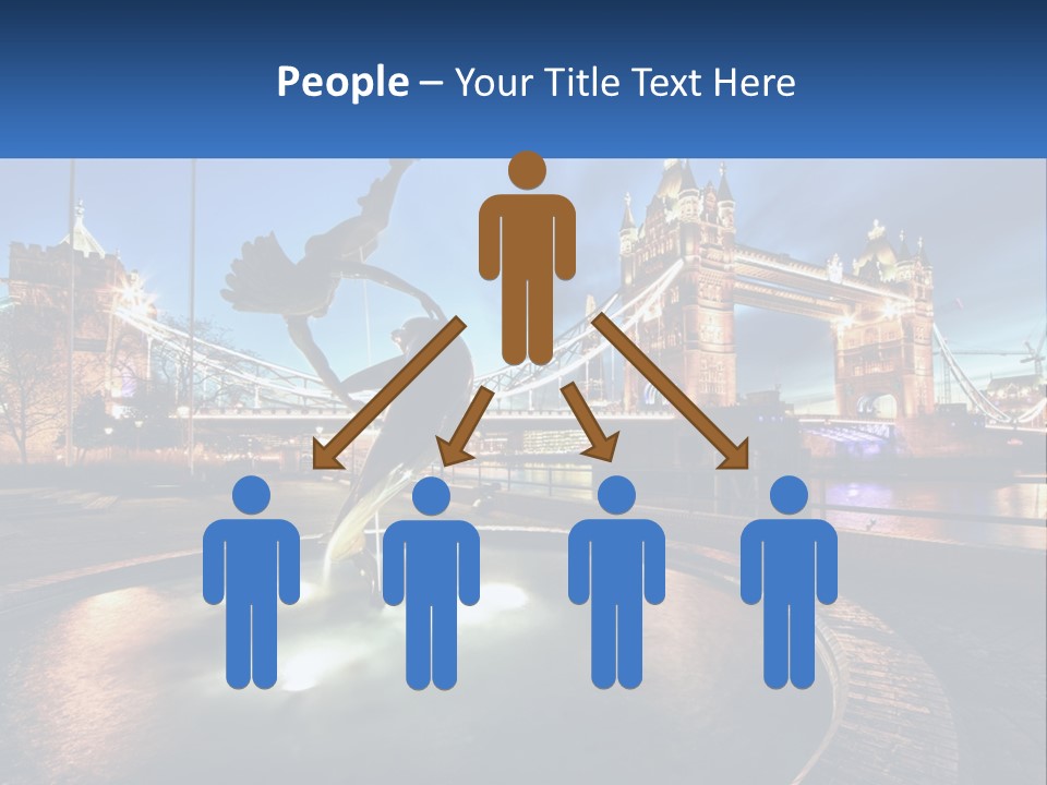 A Statue Of A Bird In Front Of A Bridge PowerPoint Template