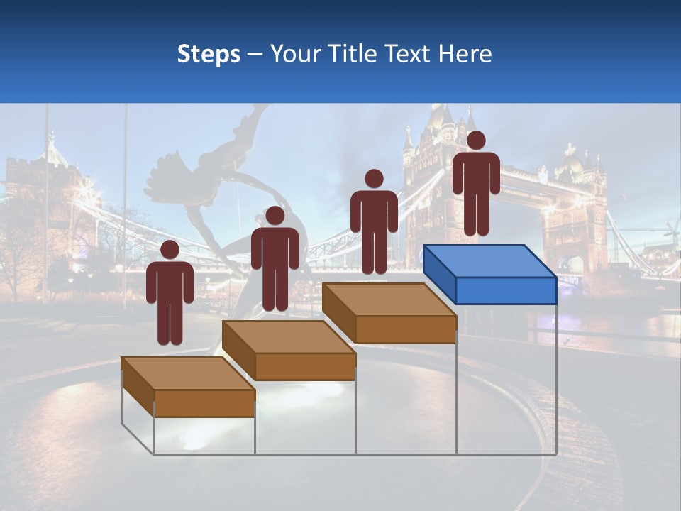 A Statue Of A Bird In Front Of A Bridge PowerPoint Template