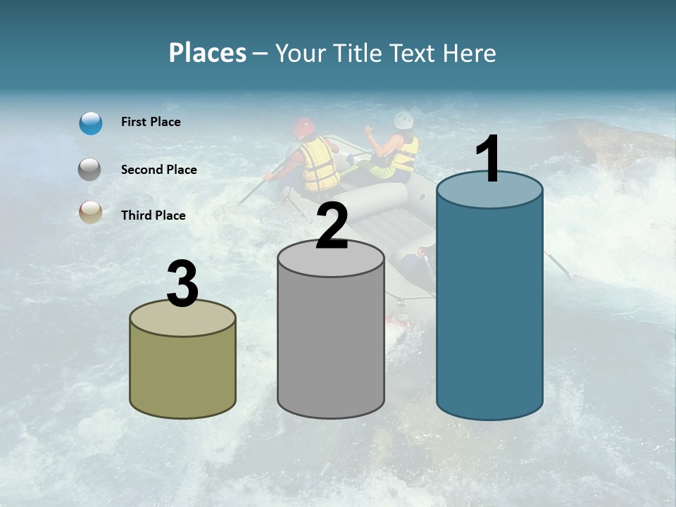 A Group Of People Riding On Top Of A Raft In A River PowerPoint Template