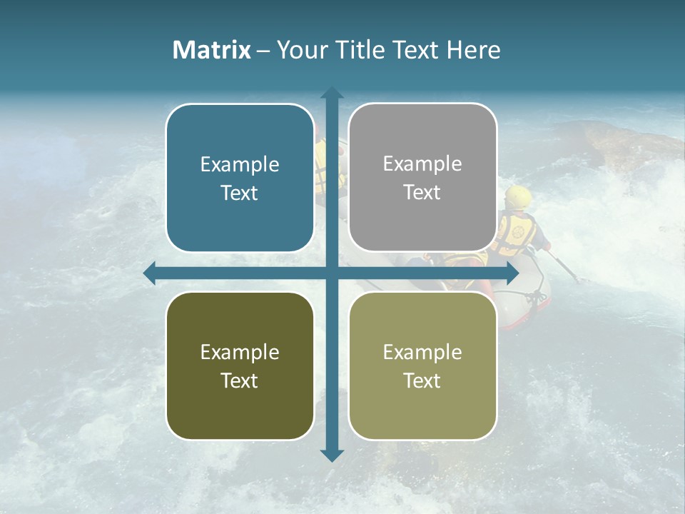 A Group Of People Riding On Top Of A Raft In A River PowerPoint Template