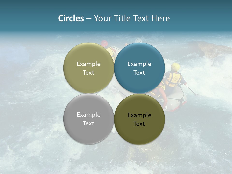 A Group Of People Riding On Top Of A Raft In A River PowerPoint Template