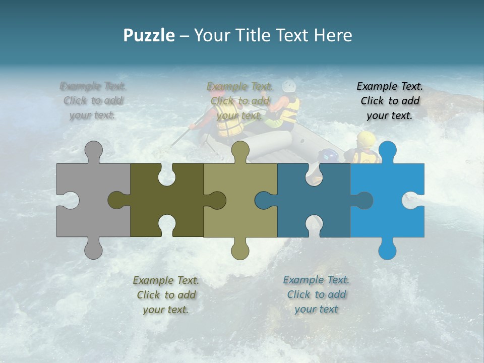 A Group Of People Riding On Top Of A Raft In A River PowerPoint Template