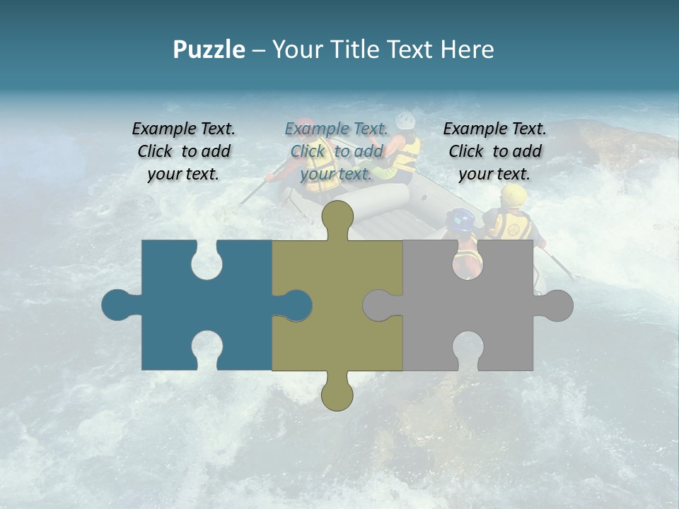 A Group Of People Riding On Top Of A Raft In A River PowerPoint Template