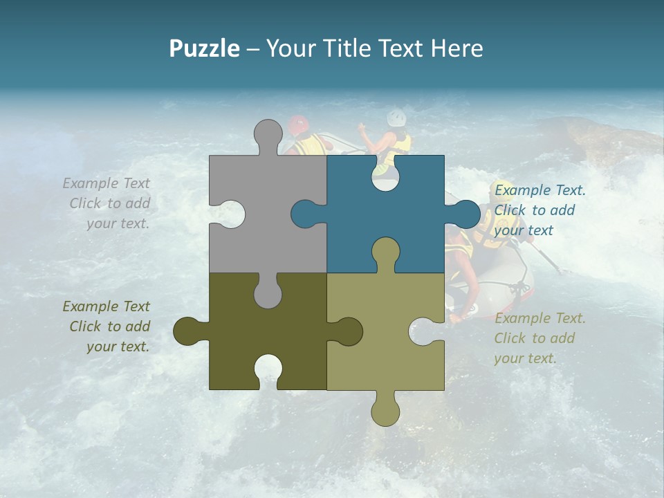 A Group Of People Riding On Top Of A Raft In A River PowerPoint Template