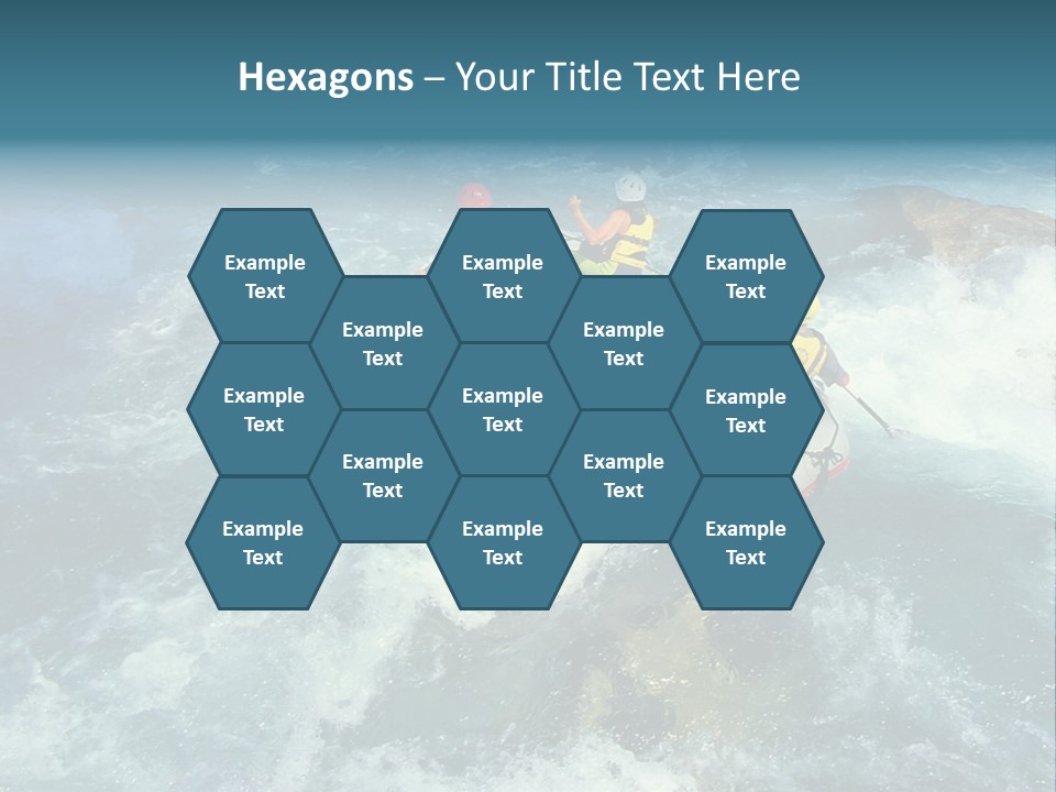 A Group Of People Riding On Top Of A Raft In A River PowerPoint Template
