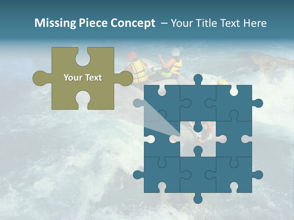 A Group Of People Riding On Top Of A Raft In A River PowerPoint Template