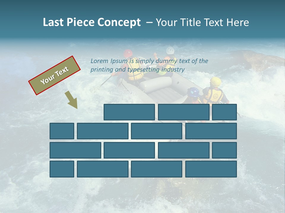 A Group Of People Riding On Top Of A Raft In A River PowerPoint Template
