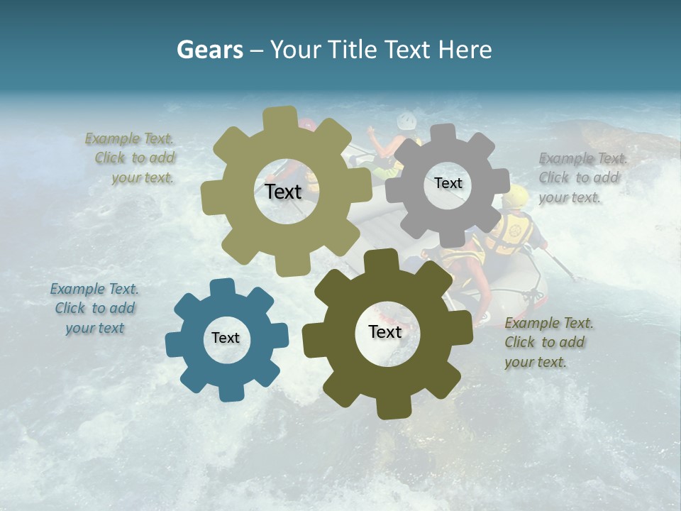 A Group Of People Riding On Top Of A Raft In A River PowerPoint Template