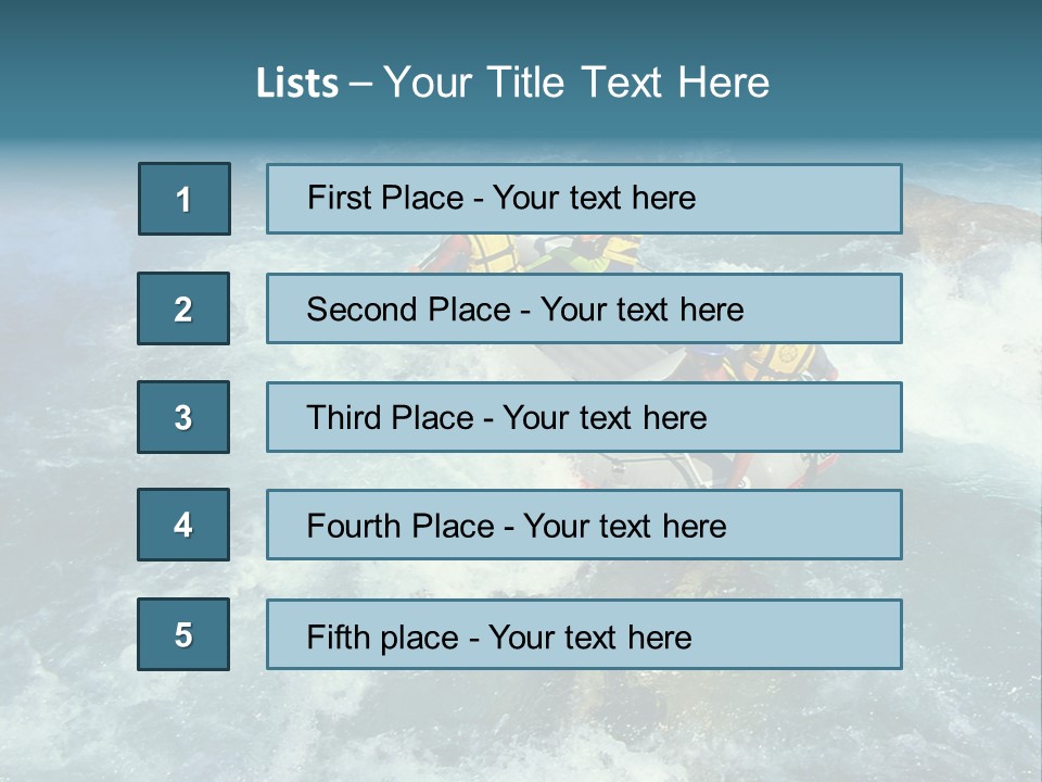 A Group Of People Riding On Top Of A Raft In A River PowerPoint Template