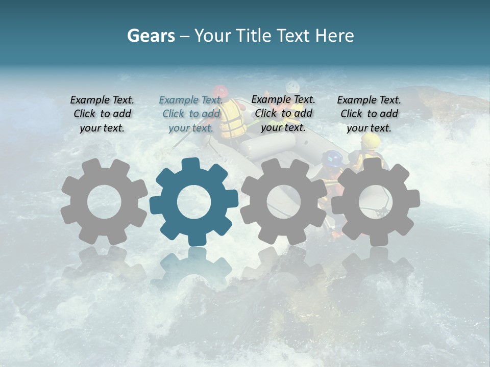 A Group Of People Riding On Top Of A Raft In A River PowerPoint Template