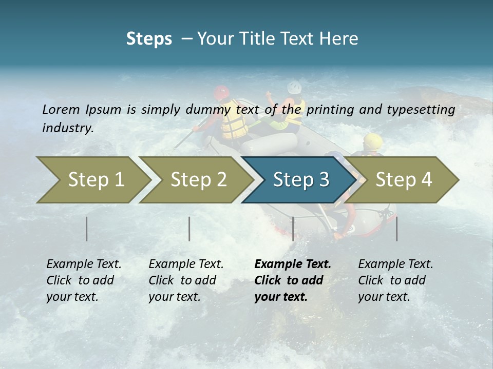 A Group Of People Riding On Top Of A Raft In A River PowerPoint Template
