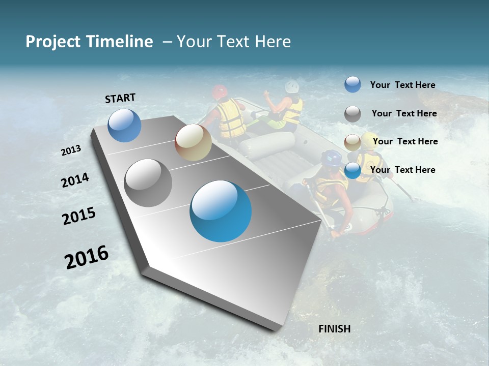 A Group Of People Riding On Top Of A Raft In A River PowerPoint Template