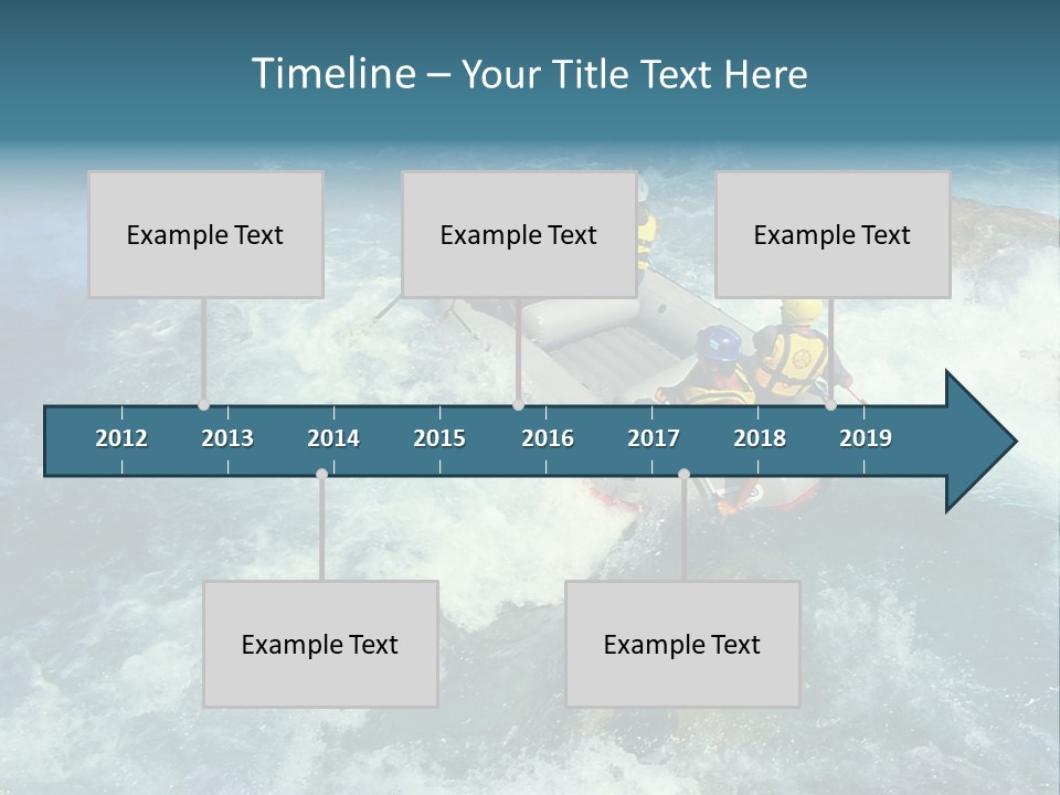 A Group Of People Riding On Top Of A Raft In A River PowerPoint Template