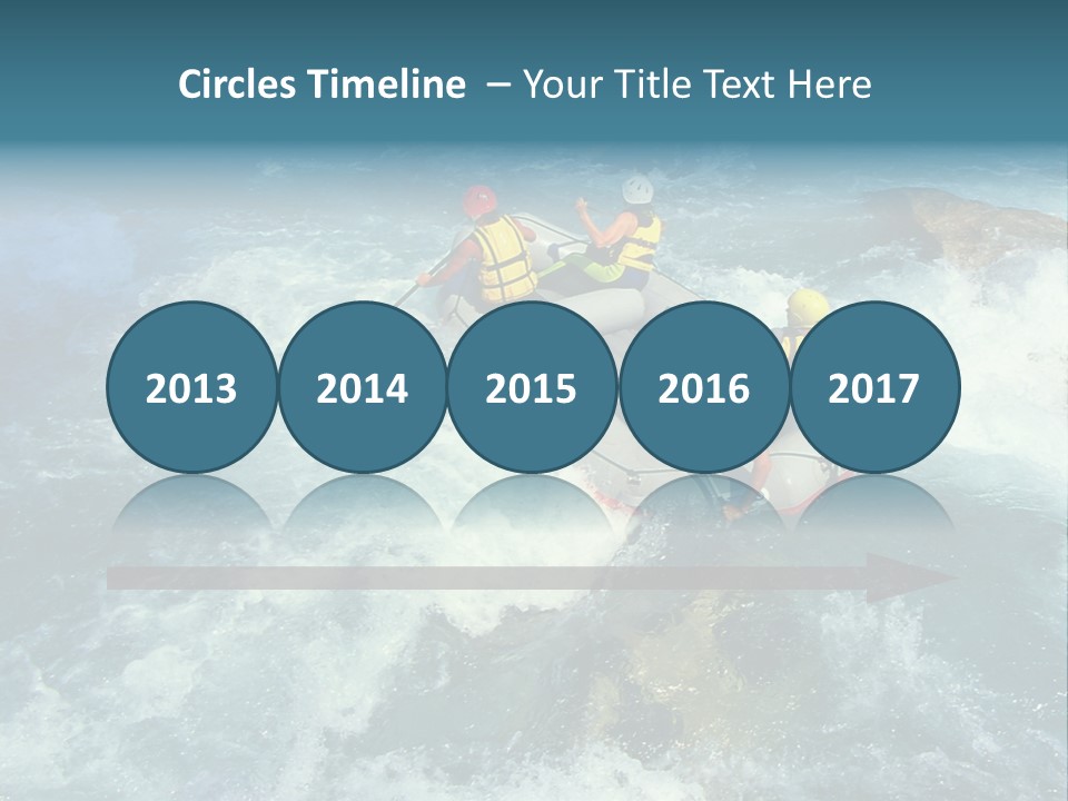 A Group Of People Riding On Top Of A Raft In A River PowerPoint Template
