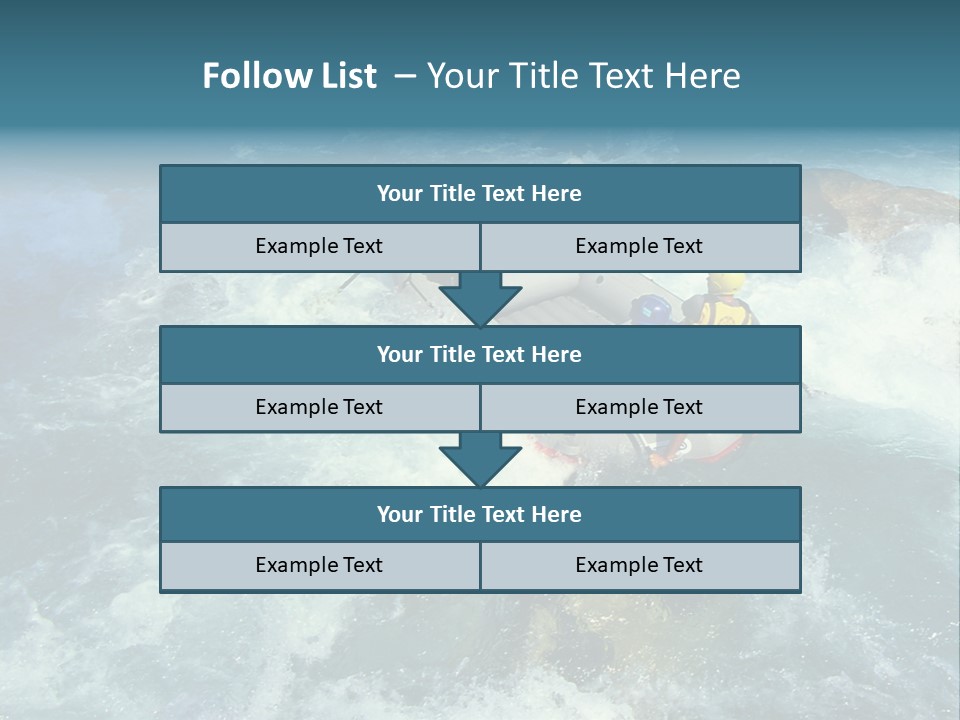 A Group Of People Riding On Top Of A Raft In A River PowerPoint Template