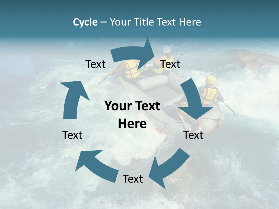 A Group Of People Riding On Top Of A Raft In A River PowerPoint Template