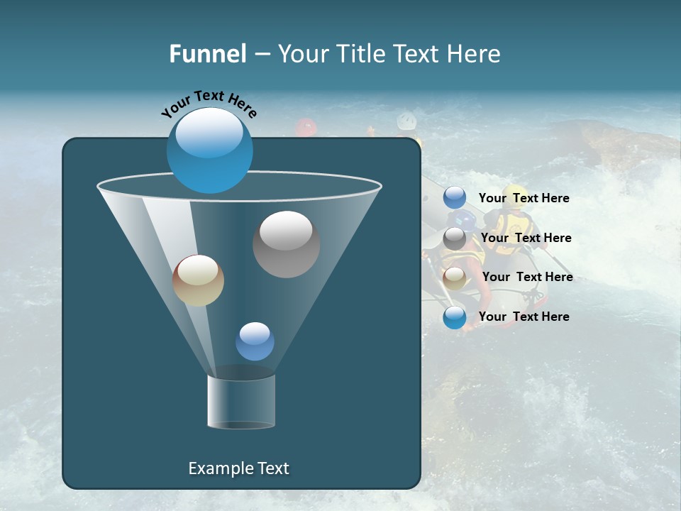 A Group Of People Riding On Top Of A Raft In A River PowerPoint Template