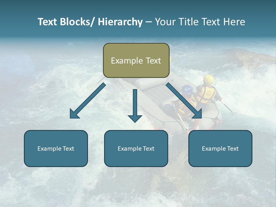 A Group Of People Riding On Top Of A Raft In A River PowerPoint Template