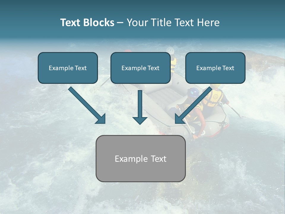 A Group Of People Riding On Top Of A Raft In A River PowerPoint Template