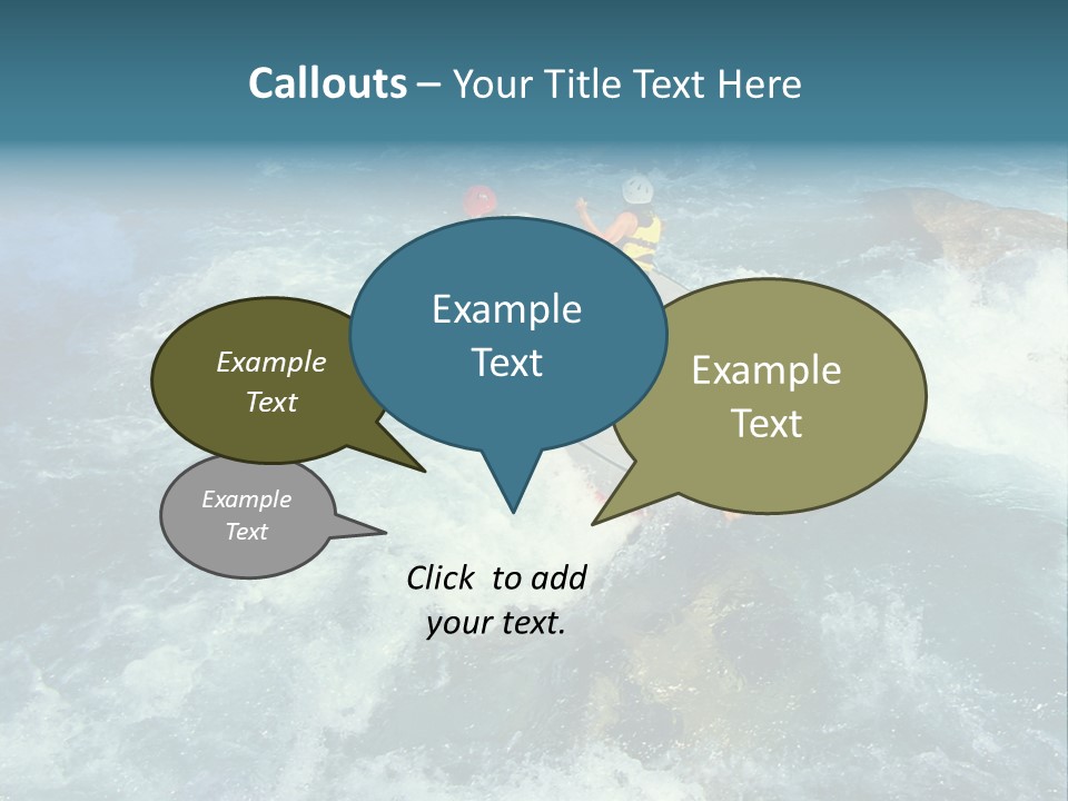 A Group Of People Riding On Top Of A Raft In A River PowerPoint Template