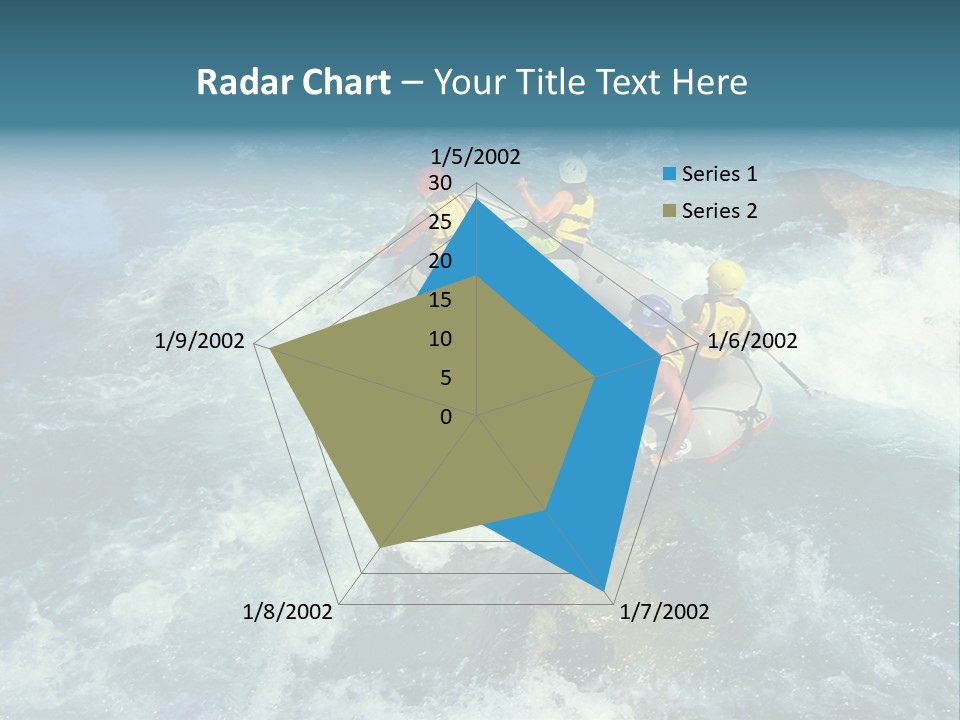 A Group Of People Riding On Top Of A Raft In A River PowerPoint Template