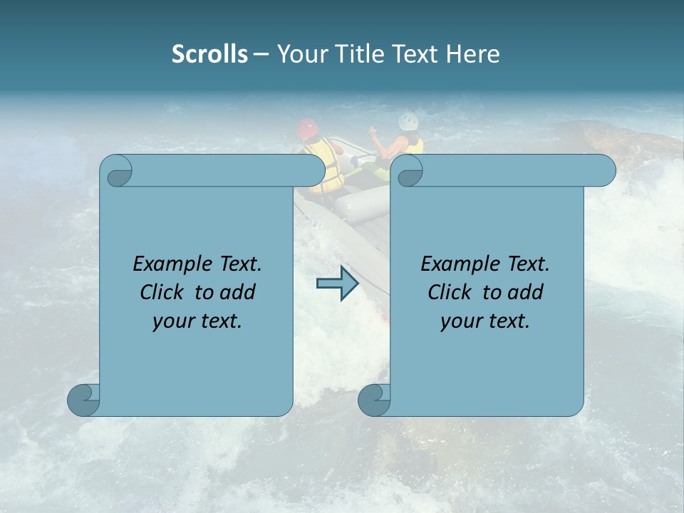 A Group Of People Riding On Top Of A Raft In A River PowerPoint Template