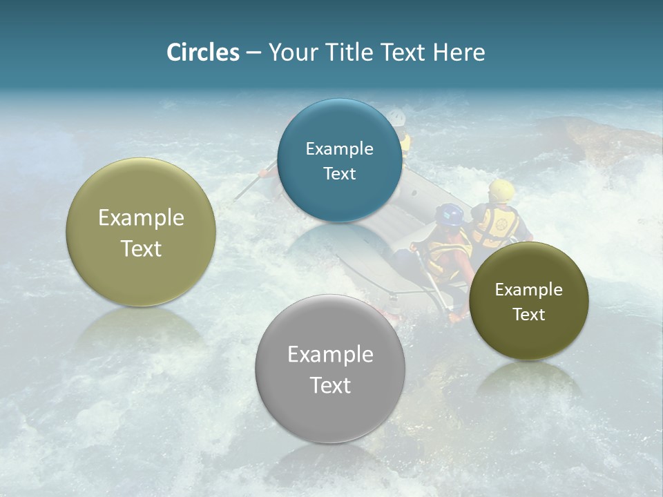 A Group Of People Riding On Top Of A Raft In A River PowerPoint Template