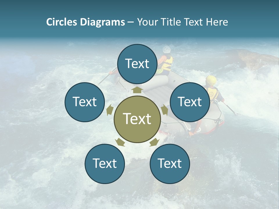 A Group Of People Riding On Top Of A Raft In A River PowerPoint Template