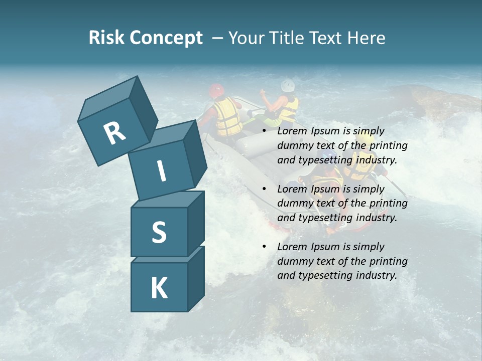 A Group Of People Riding On Top Of A Raft In A River PowerPoint Template