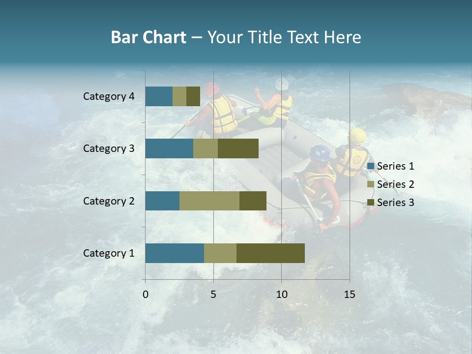 A Group Of People Riding On Top Of A Raft In A River PowerPoint Template