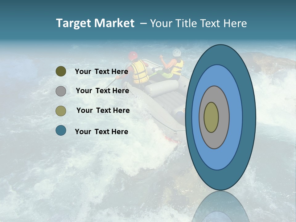 A Group Of People Riding On Top Of A Raft In A River PowerPoint Template