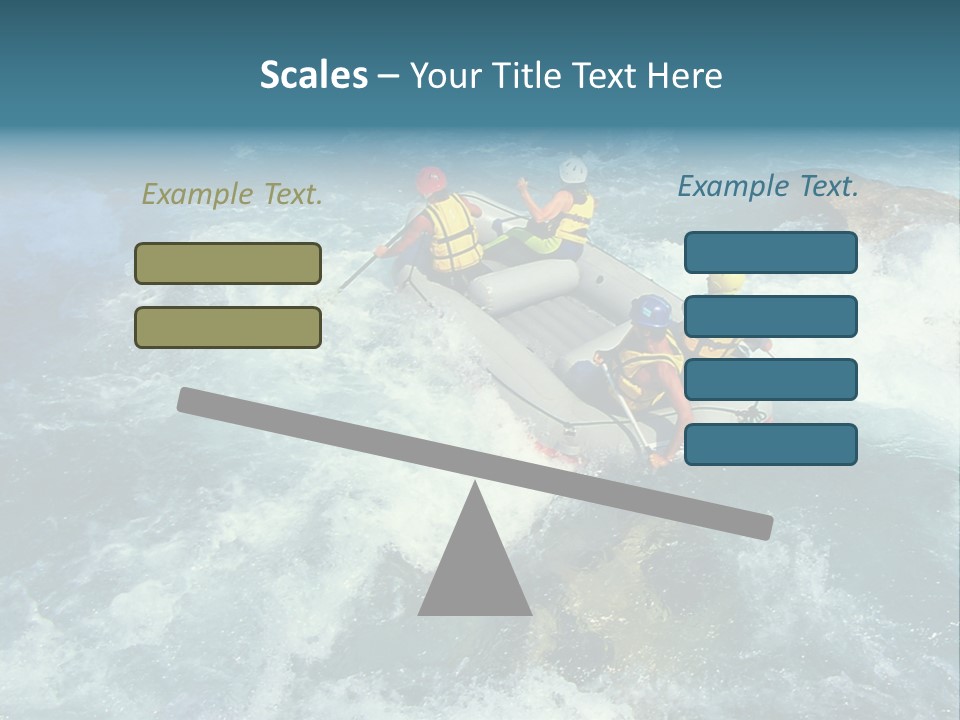 A Group Of People Riding On Top Of A Raft In A River PowerPoint Template