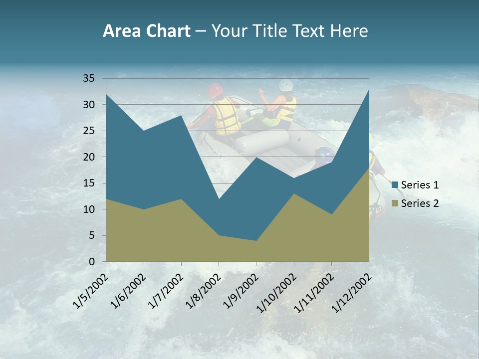 A Group Of People Riding On Top Of A Raft In A River PowerPoint Template