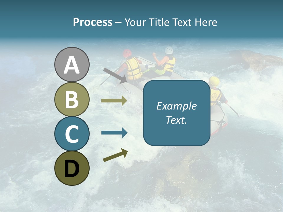 A Group Of People Riding On Top Of A Raft In A River PowerPoint Template