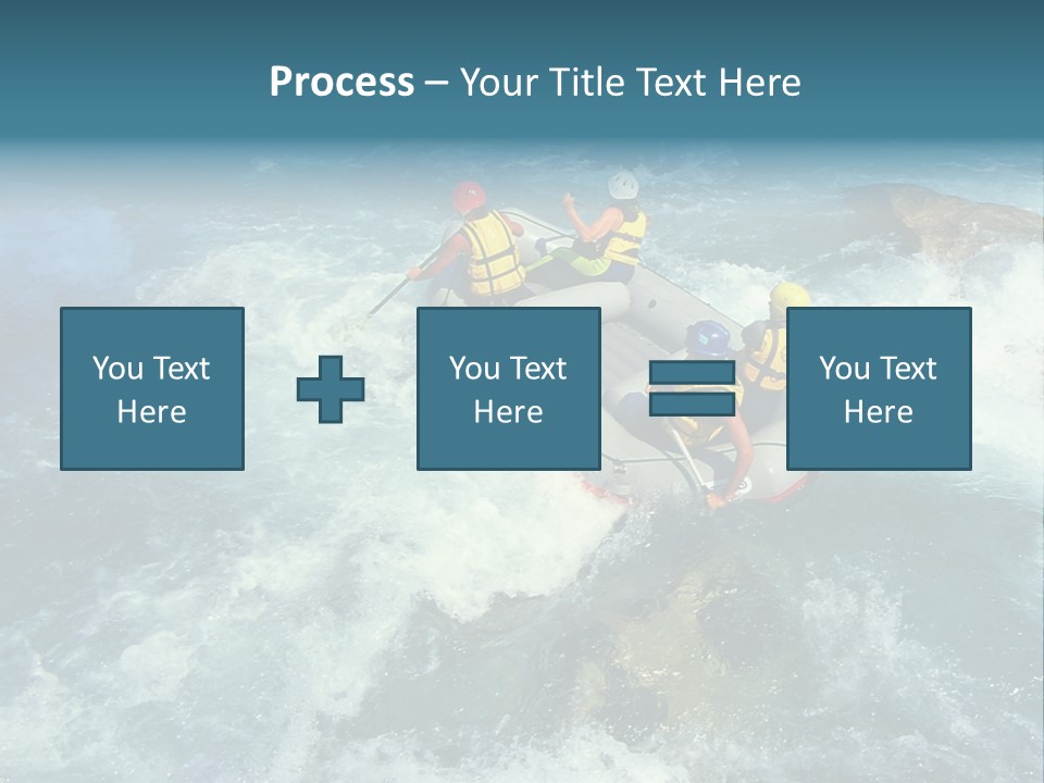 A Group Of People Riding On Top Of A Raft In A River PowerPoint Template