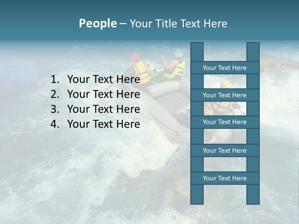 A Group Of People Riding On Top Of A Raft In A River PowerPoint Template