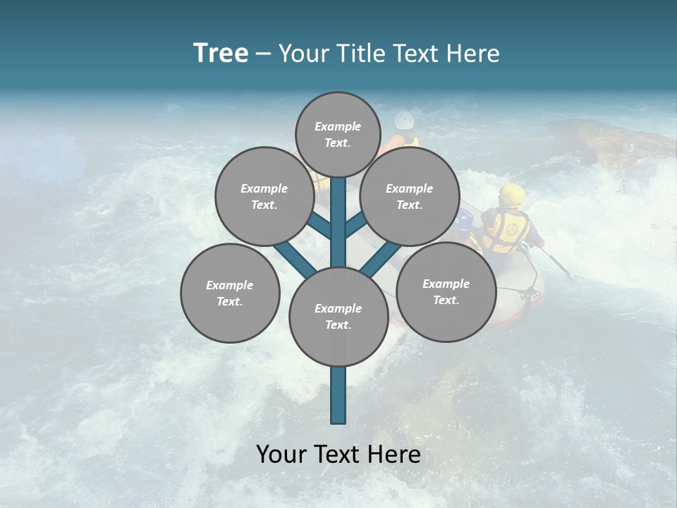 A Group Of People Riding On Top Of A Raft In A River PowerPoint Template