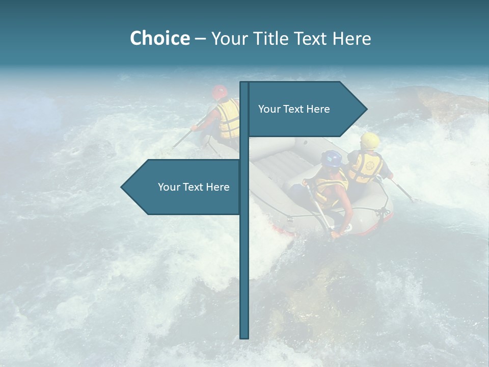 A Group Of People Riding On Top Of A Raft In A River PowerPoint Template
