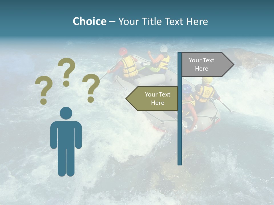 A Group Of People Riding On Top Of A Raft In A River PowerPoint Template